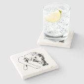 Dessous-de-verre En Pierre Une pause tranquille dans l'encre (Côté)
