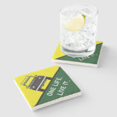 DESSOUS-DE-VERRE EN PIERRE UNE VIE. VIVE-LE. (Côté)