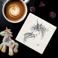 Unicorne d'encre noire tribale