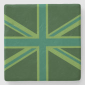 Dessous-de-verre En Pierre Union Jack verte de forêt en gras (Devant)