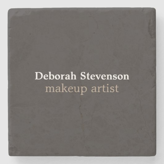 Dessous-de-verre En Pierre Unique moderne Mnimalist Gray Personnalisé (Devant)