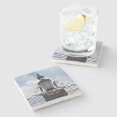 Dessous-de-verre En Pierre Université Emory Lantern, Atlanta Marble Stone Coa (Côté)