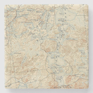 Dessous-de-verre En Pierre Upper Saranac Lake Détail de l'ancienne carte topo