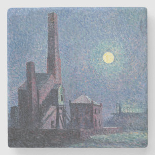 Dessous-de-verre En Pierre Usine au clair de lune (paysage urbain) (Luce)