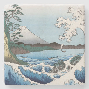 Dessous-de-verre En Pierre Utagawa Hiroshige - Mer au large de Satta, provinc
