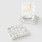 Dessous-de-verre En Pierre Vacances En Europe Motif (Côté)