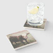 Dessous-de-verre En Pierre Vache à crème Brown (Côté)