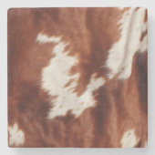 Dessous-de-verre En Pierre Vache blanche Brown (Devant)