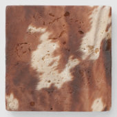 Dessous-de-verre En Pierre Vache blanche Brown de l'Ouest (Devant)