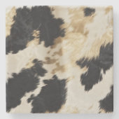 Dessous-de-verre En Pierre Vache blanche noire (Devant)