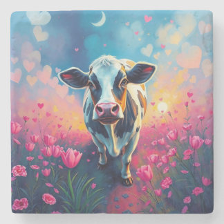 Dessous-de-verre En Pierre Vache Valentine's Day Dessous de verre de pierre