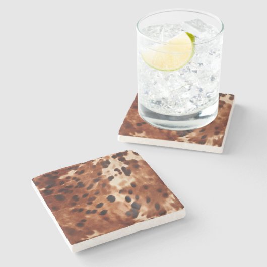 Dessous-de-verre En Pierre Vachette noire Brown (Côté)