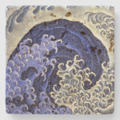 Dessous-de-verre En Pierre Vague féminine | Hokusai | (Devant)