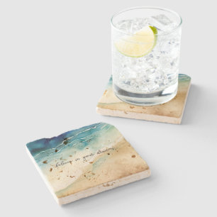 Dessous-de-verre En Pierre Vagues d'océan de plage