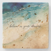 Dessous-de-verre En Pierre Vagues d'océan de plage (Devant)