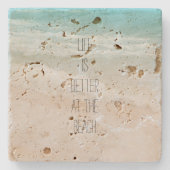 Dessous-de-verre En Pierre Vagues d'océan de plage  (Devant)