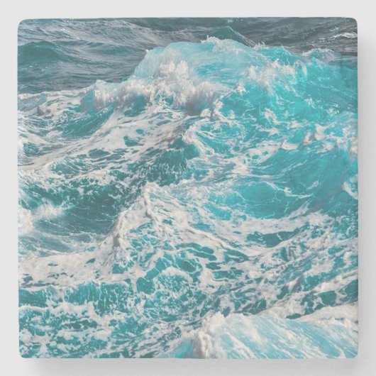 Dessous-de-verre En Pierre Vagues estivales de l'océan bleu (Devant)