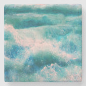 Dessous-de-verre En Pierre Vagues océaniques Abstraites (Devant)