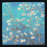 Dessous-de-verre En Pierre Van Gogh Almond Blossoms bleu turquoise<br><div class="desc">Fleurs d'amandes par Vincent Van Gogh modification de couleur copyright 2sweet4wordsDesigns/ PureVintage Love Obtenez la beauté de Van Gogh's bien-aimé Almond Blossom dans les couleurs qui correspondent à votre maison. vincent van gogh,  van gogh,  fleurs d'amandes,  fleurs,  floral,  jolie,  belle,  belle, </div>