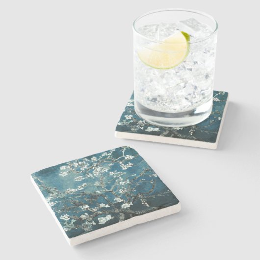 Dessous-de-verre En Pierre Van Gogh Almond Blossoms : Turquoise foncé (Côté)