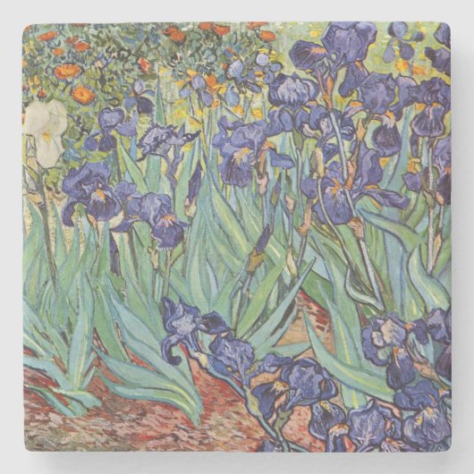 Dessous-de-verre En Pierre Van Gogh Irises Peinture impressionniste (Devant)