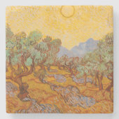 Dessous-de-verre En Pierre Van Gogh Olive Trees Soleil Jaune Ciel (Devant)