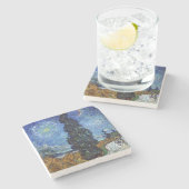 Dessous-de-verre En Pierre Van Gogh Road Avec Cyprès Impressionnisme (Côté)