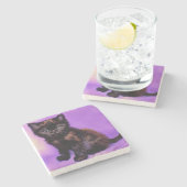 Dessous-de-verre En Pierre Van Gogh Style Chat pourpre (Côté)