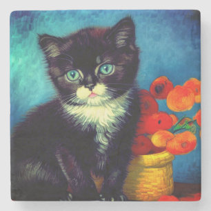 Dessous-de-verre En Pierre Van Gogh Tuxedo Cat