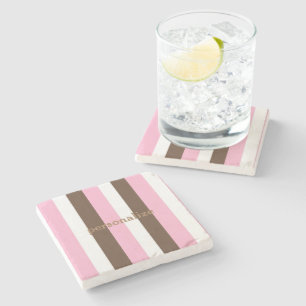 Dessous-de-verre En Pierre Vanille au chocolat rose
