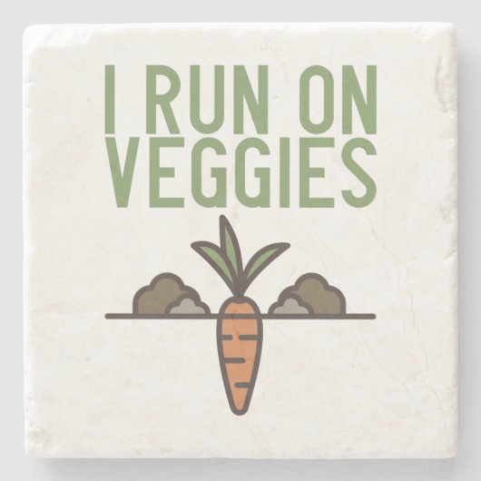 Dessous-de-verre En Pierre Vegan - Je Cours Sur Légume (Devant)