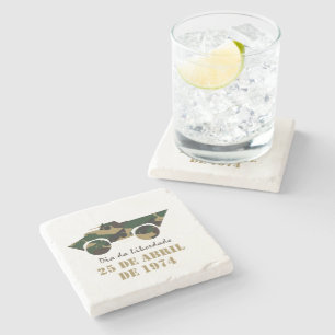 Dessous-de-verre En Pierre Véhicule militaire symbole de la Révolution du 25 