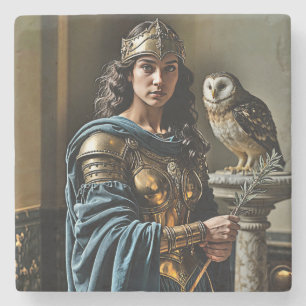 Dessous-de-verre En Pierre Veillée silencieuse de Minerva - déesse romaine