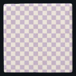 Dessous-de-verre En Pierre Vérification du pourpre, Motif de tableau de contr<br><div class="desc">à damiers Motif - damier violet et blanc crème.</div>