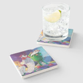 Dessous-de-verre En Pierre Vérifier deux fois Père Noël (Côté)