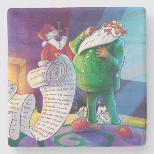 Dessous-de-verre En Pierre Vérifier deux fois Père Noël (Devant)