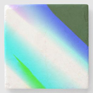Dessous-de-verre En Pierre Vert bleu arc-en-ciel texture abstraite motif art