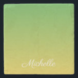 Dessous-de-verre En Pierre Vert et jaune foncé personnalisé<br><div class="desc">Vert et jaune foncé personnalisé</div>