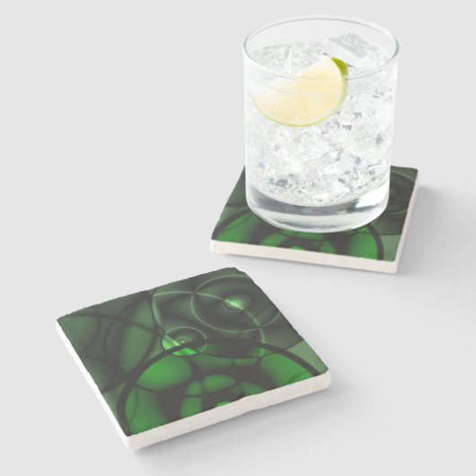 Dessous-de-verre En Pierre Vert forestier (Côté)