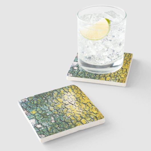 Dessous-de-verre En Pierre Vert jaune (Côté)