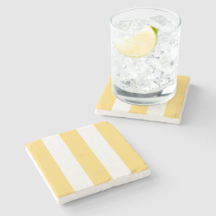Dessous-de-verre En Pierre Vertikas Jaune Et Blanc