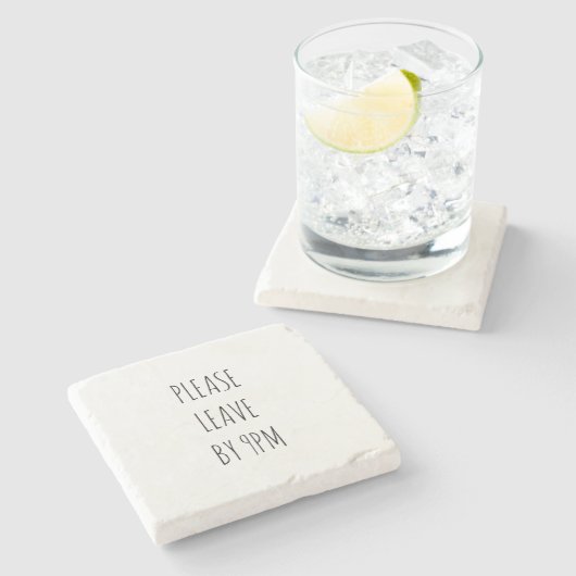 Dessous-de-verre En Pierre Veuillez quitter avant 21 h (Côté)