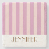 Dessous-de-verre En Pierre Vibrant couleurs rayures violet Mariage tendance (Devant)