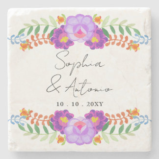 Dessous-de-verre En Pierre Vibrant Mexican Floral Fiesta Wedding