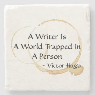 Dessous-de-verre En Pierre Victor Hugo cite le monde piégé dans un écrivai