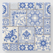Dessous-de-verre En Pierre Victorian Majolica : Patchwork Tile Motif. (Devant)