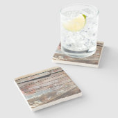 Dessous-de-verre En Pierre Vieux bois rustique bateau en bois plank (Côté)