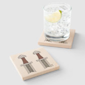 Dessous-de-verre En Pierre Viking Sword Motif Welding (Côté)