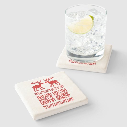 Dessous-de-verre En Pierre Vilain Sweater QR Code Bonne année! (Côté)