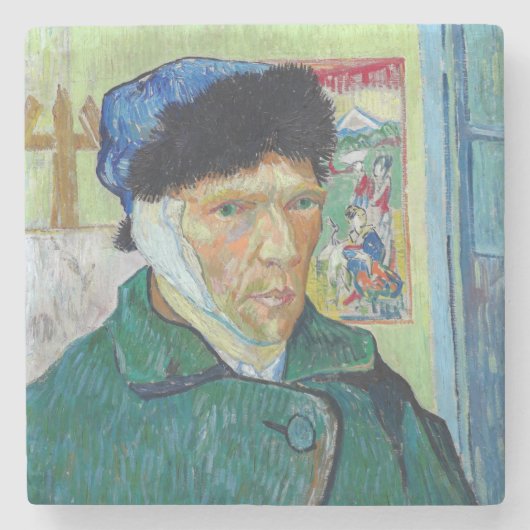 Dessous-de-verre En Pierre Vincent van Gogh - Autoportrait avec oreille bandé (Devant)